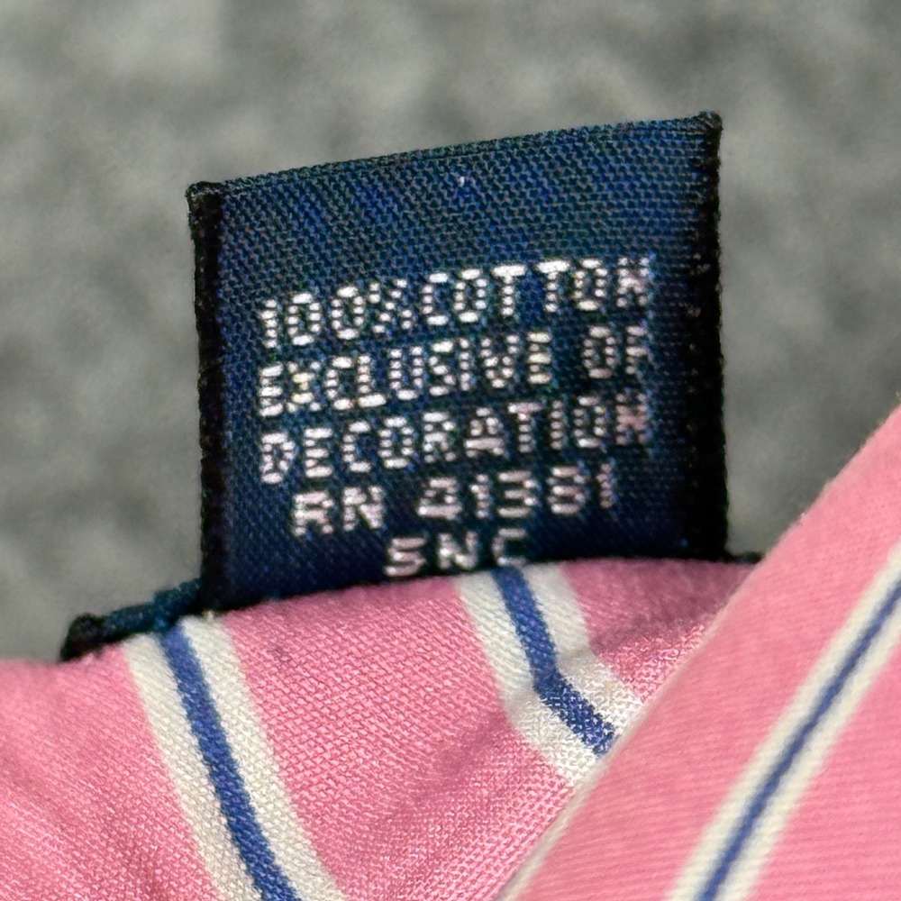 Ralph Lauren Mens Classic Fit Striped Button Down Shirt Pink White 17.5 32/33 - Picture 5 of 8